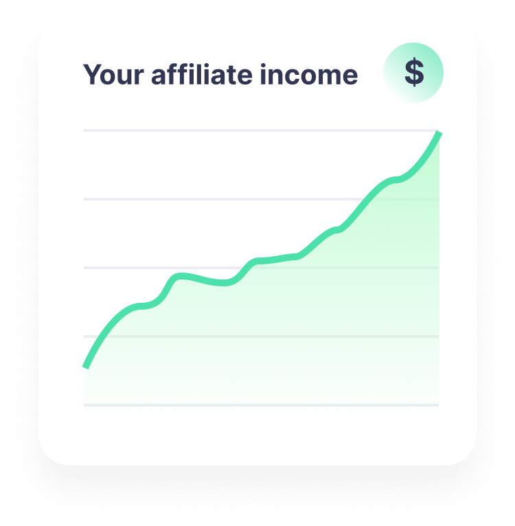 Affiliate income graph showing upward trend