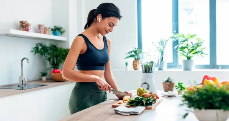 Healthy whole foods including fruits, vegetables, lean proteins and whole grains for intermittent fasting