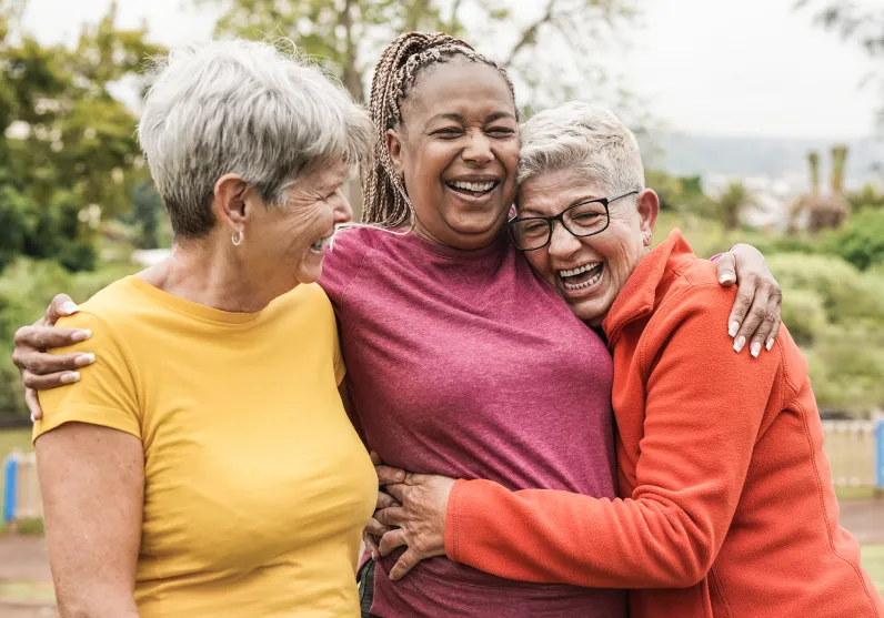 Social support network showing friends and family providing emotional and practical help for health goals