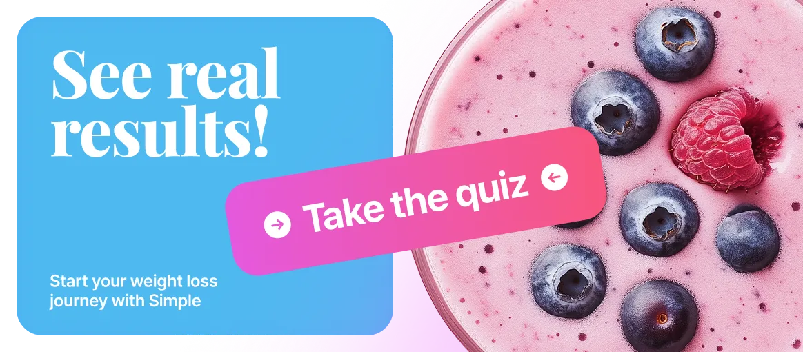 Get personalized protein shake recommendations and weight loss coaching with
Simple app