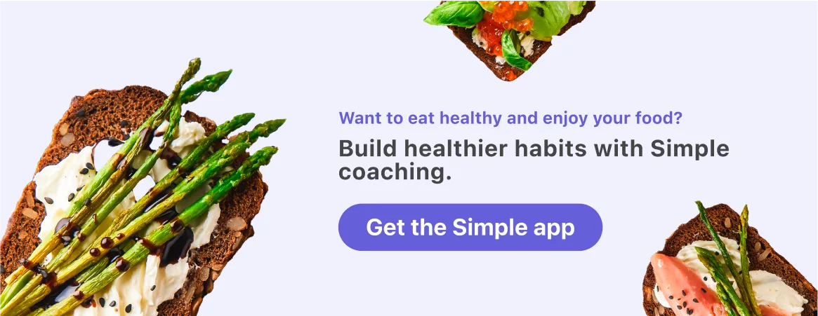 Start tracking your snacks and weight loss progress with Simple app
nutrition coaching